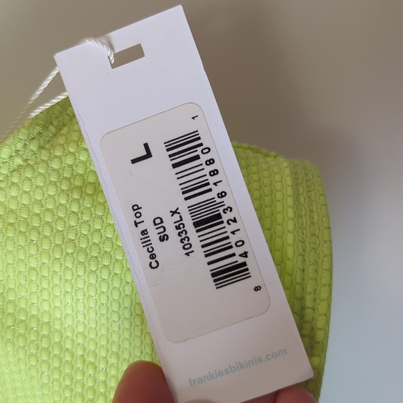 Frankies Bikinis Lime Green Cecilia Top - Size Large - Picture 4 of 6